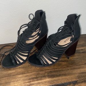 JustFab strappy chunk heel